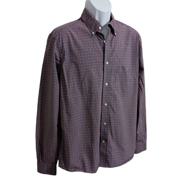 Lacoste Plaid Shirt Mens L 42 Modern Fit Long Sleeve Cotton Preppy Button Down - Picture 7 of 16